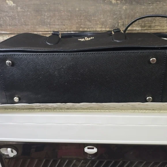 Kate Spade Black Leather Rae Medium Satchel With Crossbody Strap, NWOT - Picture 5 of 11